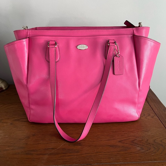 Coach Dahlia Diaper Bag Multifunction tote Barbie Pink - Picture 1 of 9